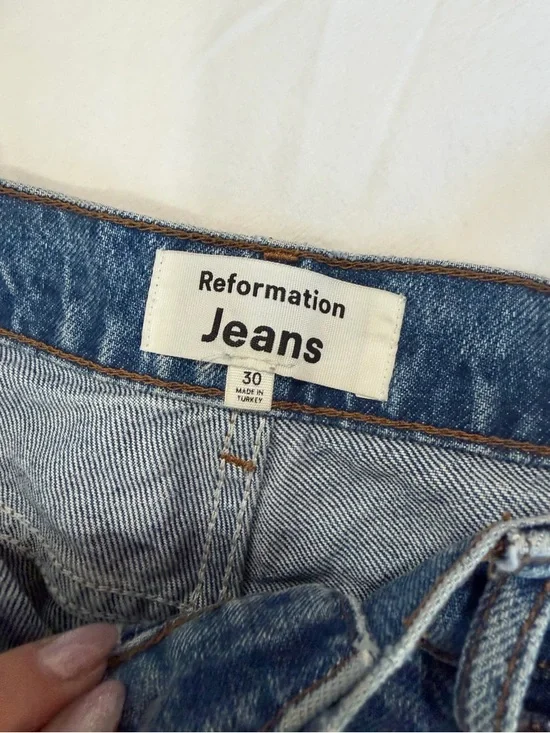 Reformation Cynthia High Rise Straight Leg Jeans in Colorado - Picture 5 of 7